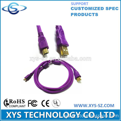 hotselling fabric mini usb cable braided